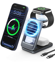 Load image into Gallery viewer, Omars 3-in-1 15W Magnetic Wireless Charging Station