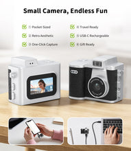 Load image into Gallery viewer, Omars Retro Mini Digital Camera with Color Screen, 32GB Card, 1080P Videos &amp; 2MP Photos