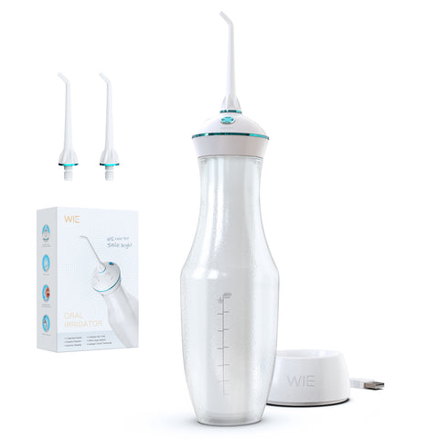 WIE Water Flosser for Teeth with Detachable Transparent Water Tank 280ML, 4 Modes Cordless Dental Oral Irrigator IPX7 Waterproof Professional Water Flosser