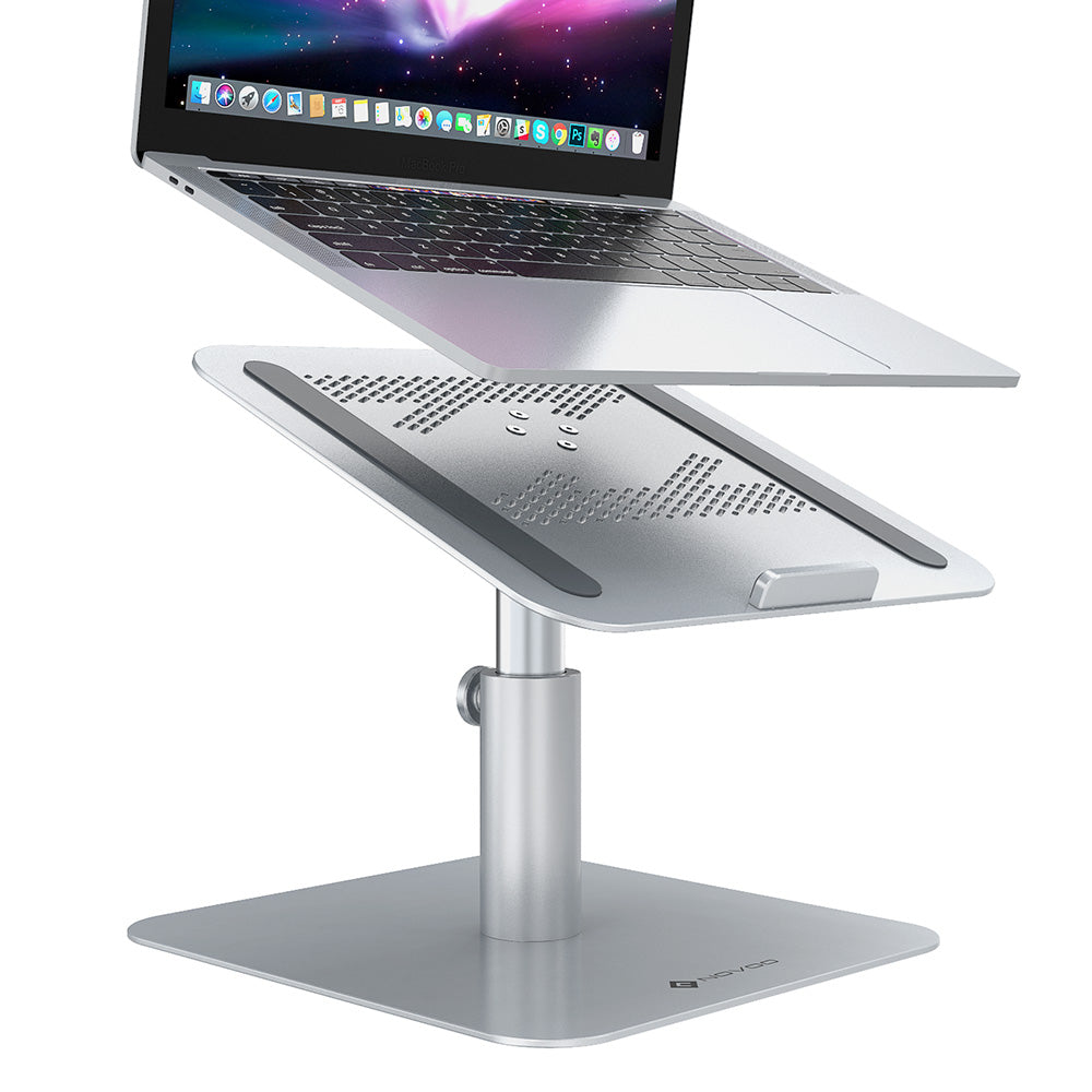 Laptop Stand MacBook Pro, NOVOO 360° Rotating, Angle&Height Adjustable Laptop Holder Ergonomics Computer Stand