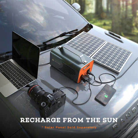 Portable Power Station NOVOO 230Wh 62400mAh Solar Generator Lithium Battery 110V Pure Sine Emergency Power with AC Outlet 12V Car Socket