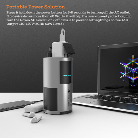NOVOO 22500mAh AC Power Bank Portable Charger