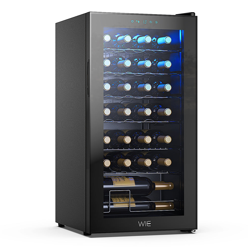 WIE 28 Bottle Compressor Wine Cooler Refrigerator Freestanding Quiet Operation Wine Fridges Cellar