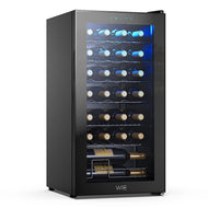 WIE 28 Bottle Compressor Wine Cooler Refrigerator Freestanding Quiet Operation Wine Fridges Cellar