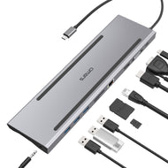 Omars USB C Docking Station Dual Monitor Type C Adapter Hub
