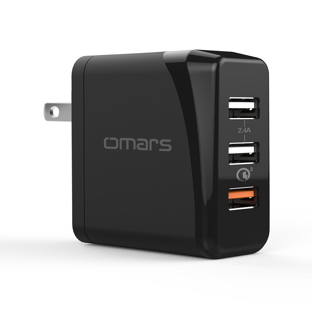 Quick Charge 3.0 Wall Charger, Omars 30W 3-Port USB Power Adapter