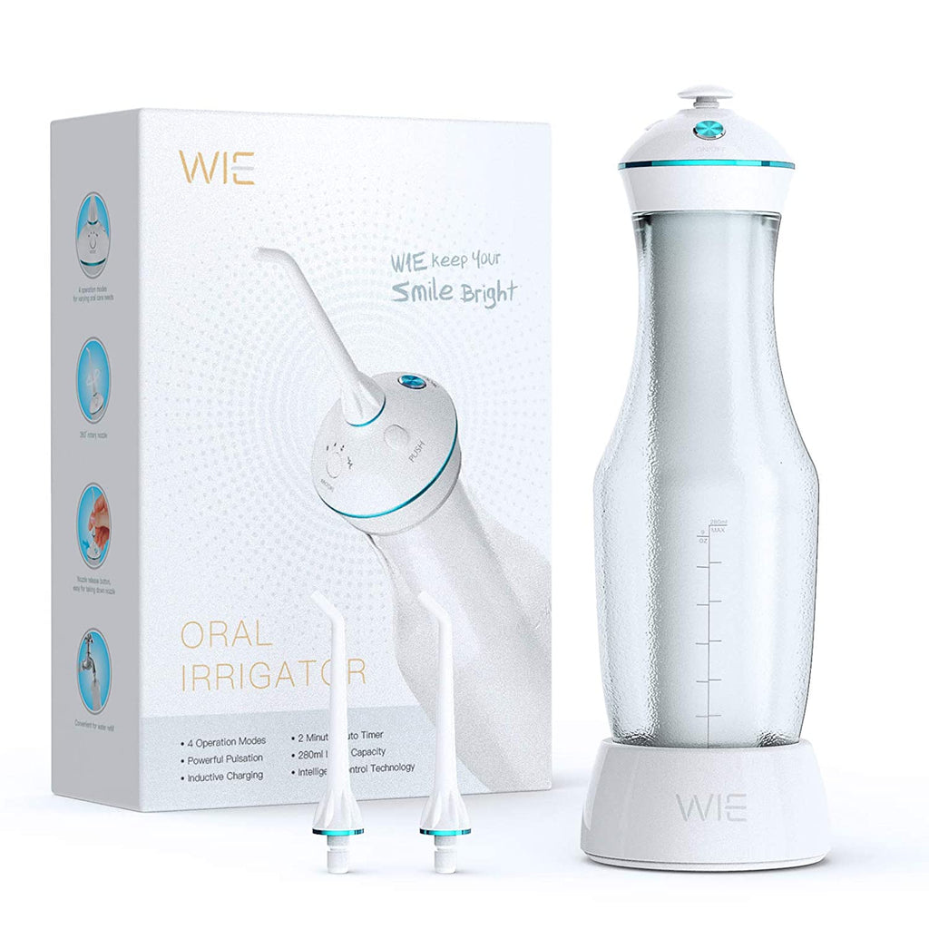 WIE Water Flosser for Teeth with Detachable Transparent Water Tank 280ML, 4 Modes Cordless Dental Oral Irrigator IPX7 Waterproof Professional Water Flosser