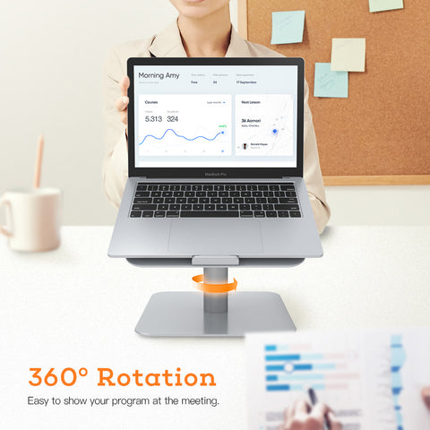 Laptop Stand MacBook Pro, NOVOO 360° Rotating, Angle&Height Adjustable Laptop Holder Ergonomics Computer Stand