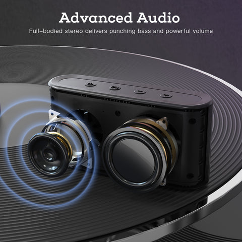 Bluetooth Speaker Portable Wireless NOVOO Bluetooth 5 Speaker Loud Volume, Stereo Sound, Rich Bass, IPX5 Waterproof Speaker