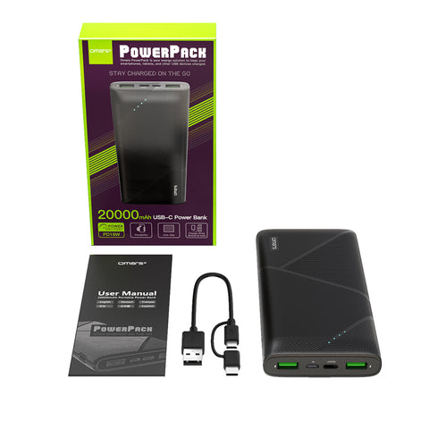 Omars Power Bank Ultra Slim Quick Charge Portable Phone Charger