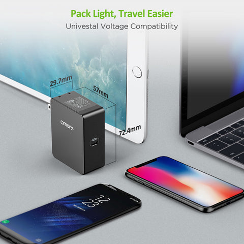 USB C Wall Charger Omars 45W Type-C Power Delivery Fast Charger Adapter with Foldable Plug