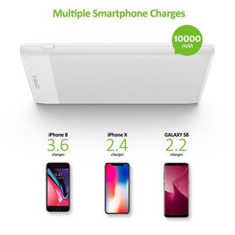 Omars Battery Pack Power Bank 10000mAh USB C Slimline Portable Charger
