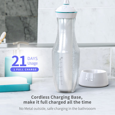 WIE Water Flosser for Teeth with Detachable Transparent Water Tank 280ML, 4 Modes Cordless Dental Oral Irrigator IPX7 Waterproof Professional Water Flosser