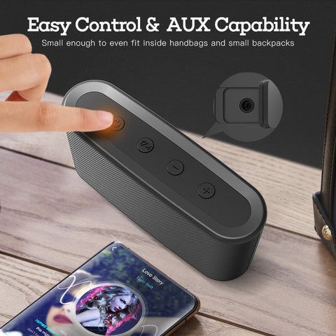 Bluetooth Speaker Portable Wireless NOVOO Bluetooth 5 Speaker Loud Volume, Stereo Sound, Rich Bass, IPX5 Waterproof Speaker