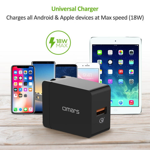 Quick Charge 3.0 18W USB Wall Charger (Qualcomm Certified)