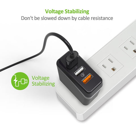 Quick Charge 3.0 Wall Charger, Omars 30W 3-Port USB Power Adapter