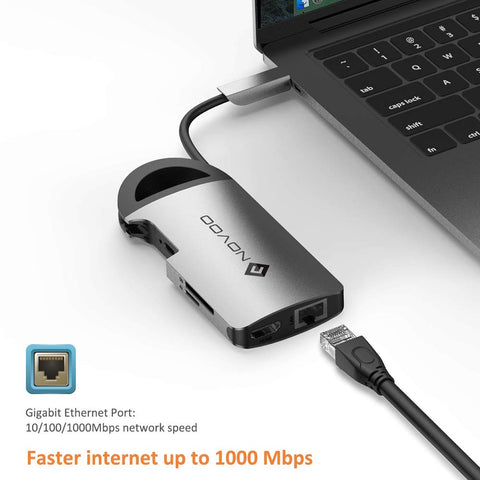 Novoo 8 in 1 MacBook Adapter PD 100W Power Delivery