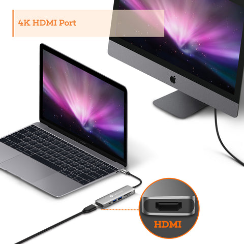 USB C Hub MacBook Pro NOVOO Type C Adapter USB C Dongle, 6 in 1 USB C to HDMI Multiport Adapter