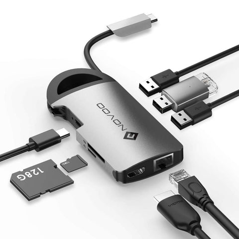 Novoo 8 in 1 MacBook Adapter PD 100W Power Delivery