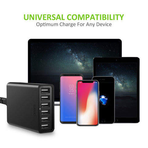 USB Charger, Omars 60W 6-Port USB Wall Charger, USB Desktop Charger Charging Station