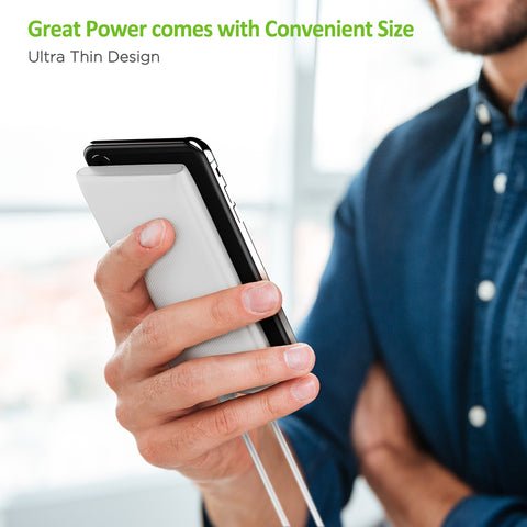 Omars Battery Pack Power Bank 10000mAh USB C Slimline Portable Charger