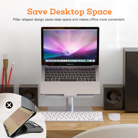 Laptop Stand MacBook Pro, NOVOO 360° Rotating, Angle&Height Adjustable Laptop Holder Ergonomics Computer Stand