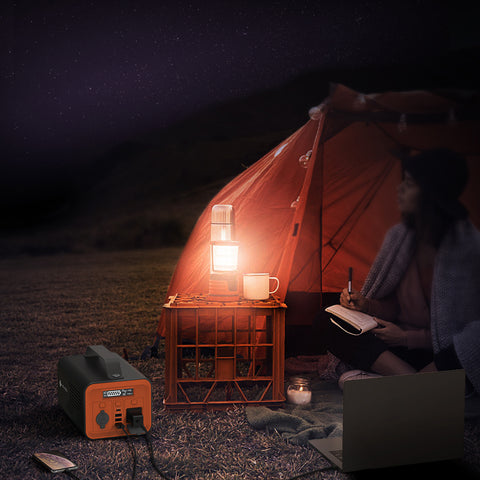 Portable Power Station NOVOO 230Wh 62400mAh Solar Generator Lithium Battery 110V Pure Sine Emergency Power with AC Outlet 12V Car Socket