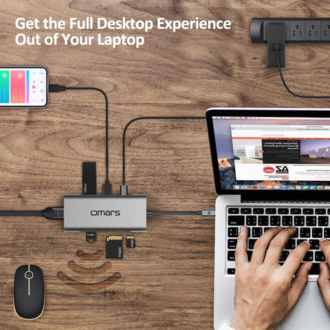 Omars 7 in 1 USB-C Power Delivery Hub
