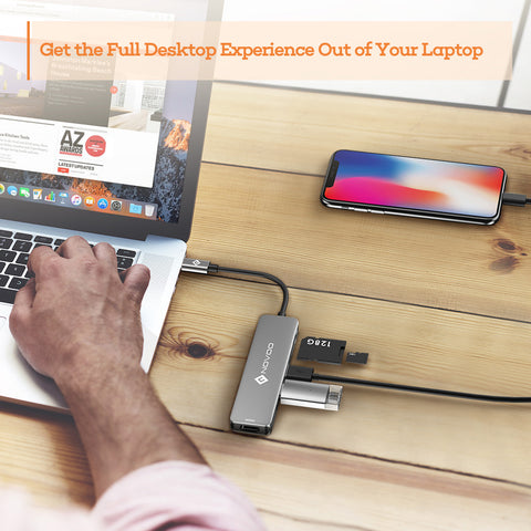 USB C Hub MacBook Pro NOVOO Type C Adapter USB C Dongle, 6 in 1 USB C to HDMI Multiport Adapter