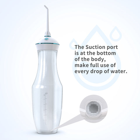 WIE Water Flosser for Teeth with Detachable Transparent Water Tank 280ML, 4 Modes Cordless Dental Oral Irrigator IPX7 Waterproof Professional Water Flosser