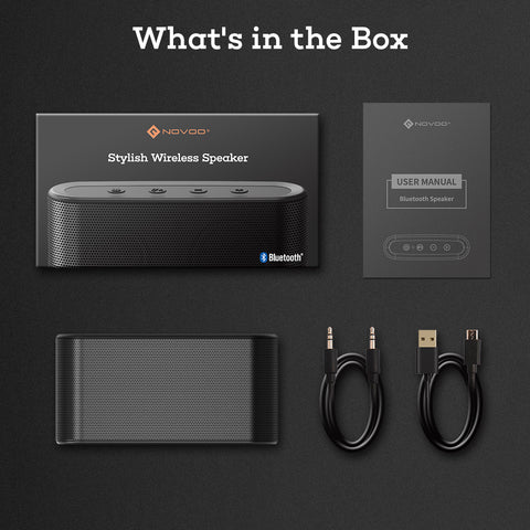 Bluetooth Speaker Portable Wireless NOVOO Bluetooth 5 Speaker Loud Volume, Stereo Sound, Rich Bass, IPX5 Waterproof Speaker