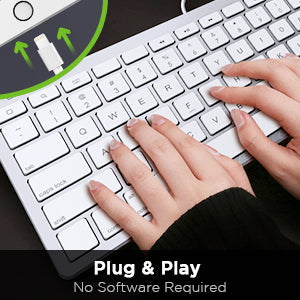 Omars MFI Certified iPad iPhone Plug-n-Go Wired Keyboard 78Keys